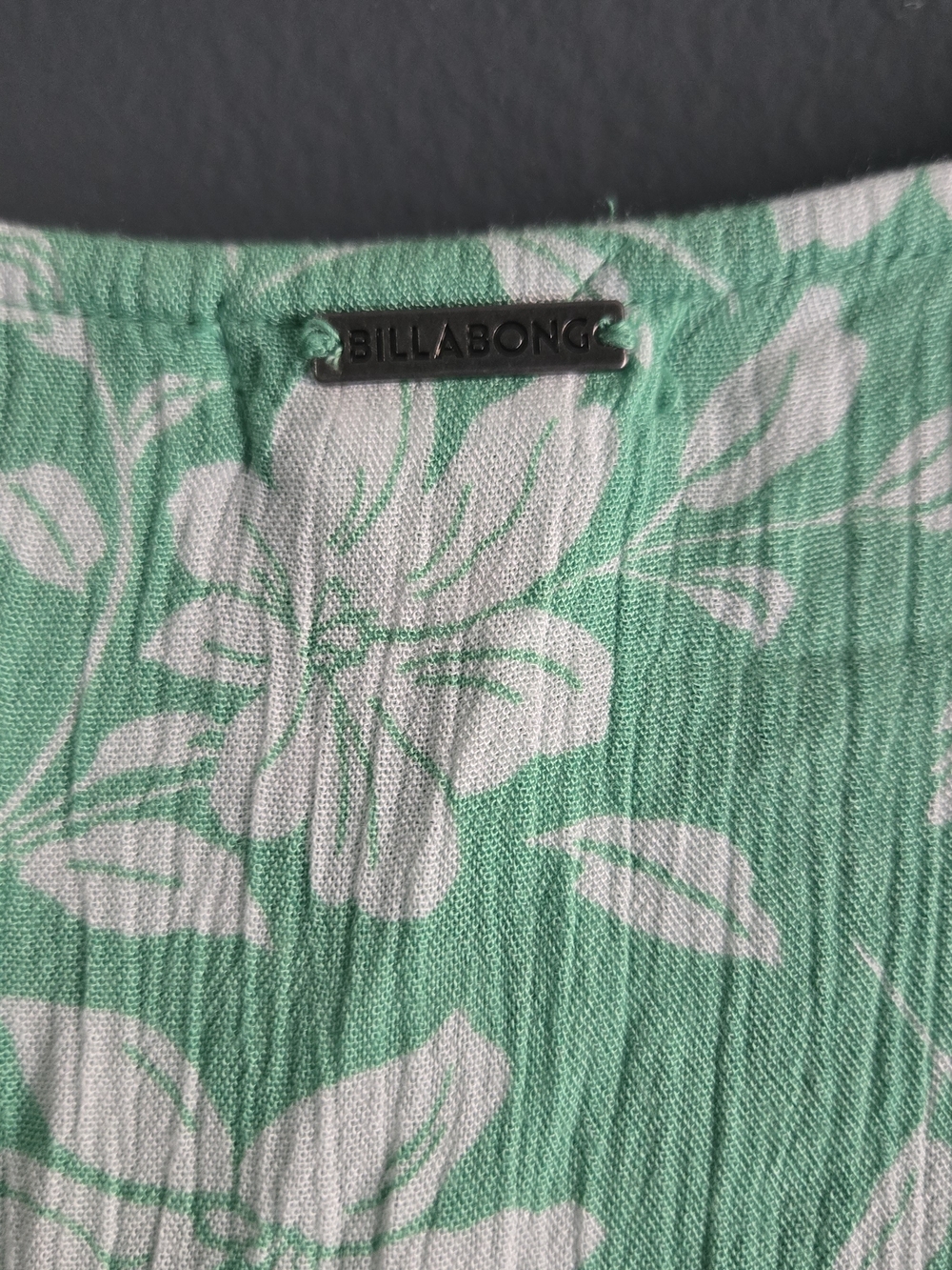 Billabong Twirl Around Green and White Floral Dress Medium - Picture 5 of 7